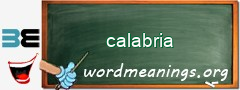 WordMeaning blackboard for calabria